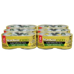 Solid Yellowfin/Light Tuna in Extra Virgin Olive Oil, 4.5 oz, 4 Cans,