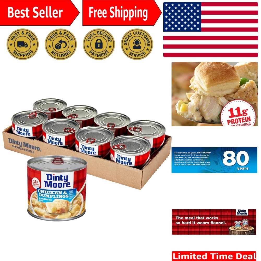 Delicious Chicken & Dumplings Canned Meal – 8 Cans | Easy Prep, No Preservatives