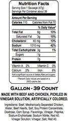 Spicy Pickled Sausage – 1 Gallon Jar, 39 Count, Beef & Chicken, No Pork, Snack