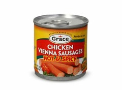 6 Jamaican Grace Chicken Vienna Sausage (3 spicy and 3 original) 6 x 140 g