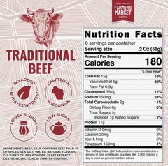 Bel 3-Farmers Market Foods Trad. Beef Summer Sausage No Nitrates Low Sodium 12Oz