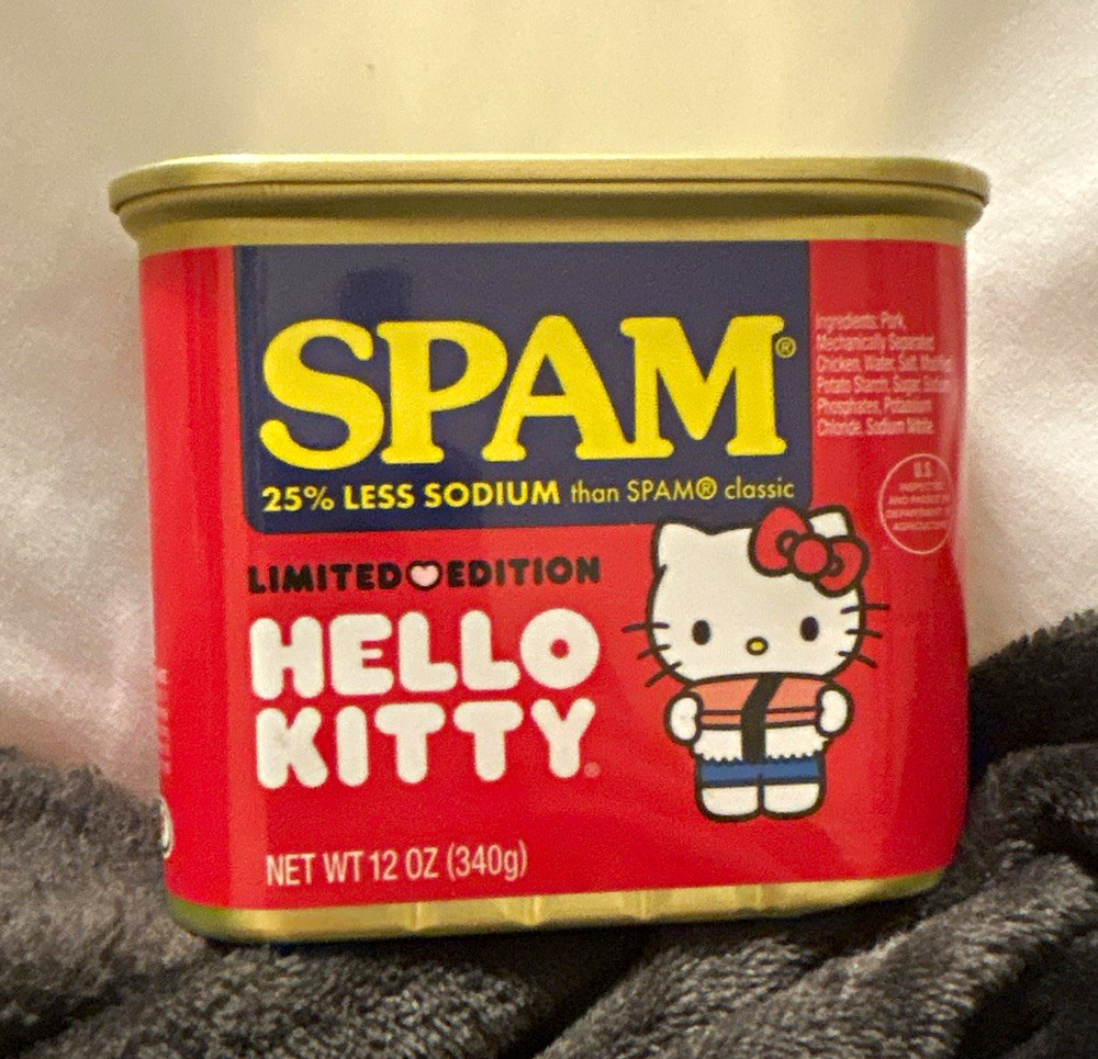 SPAM Limited Edition Hello Kitty Pork Meat 25% Less Sodium 12 oz Can
