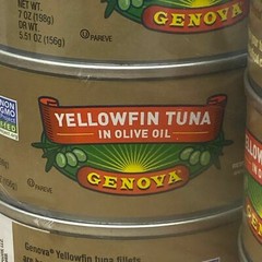 6 x Genova Yellowfin Tuna in Olive Oil 7 oz Pull-Tab Tin Can Fish Fillet Fresh..
