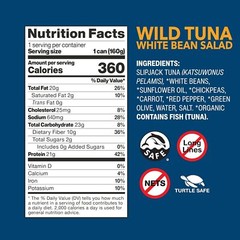 Ready-To-Eat Wild Tuna White Bean Salad With Organic Chickpeas, Carrots, Red …