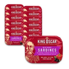 Wild Caught Sardines in Olive Oil Mediterranean Flavor Pack of 12 Cans