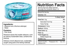 Sustainable Seas, Chunk Albacore Tuna in Water, No Salt Added, 5 Ounce, 3rd p…