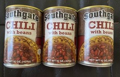 4 Cans of SOUTHGATE CHILI With Beans 15oz Cans..New Labels Exp. Date 02/2029
