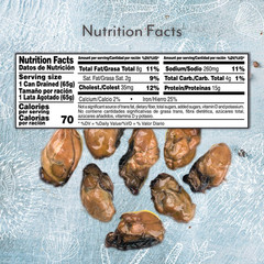 Premium Smoked Large Oysters in Oil, Wild Caught, 3 Oz Tin