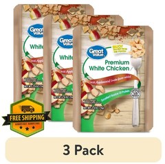 3-Pack Great Value Premium White Chicken in Applewood Smoke, 2.6 oz Pouches