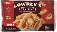 Delicious Low-Carb Hot & Spicy Pork Rinds, 1.75oz Bags, 18 Pack – Snack Anytime!