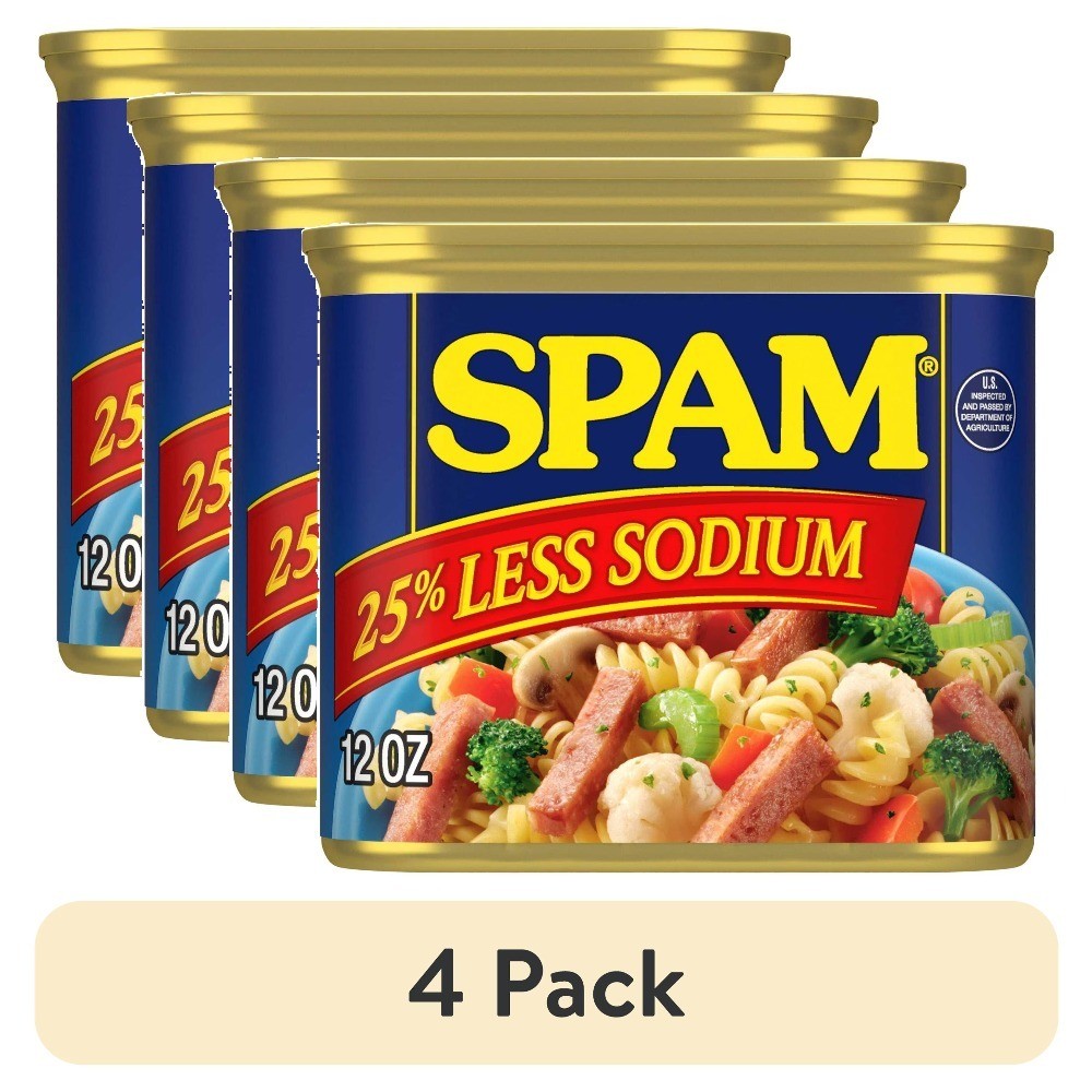 (4 pack) 25% Less Sodium, Canned Meats, 7 g Protein, Shelf-Stable, 12 oz