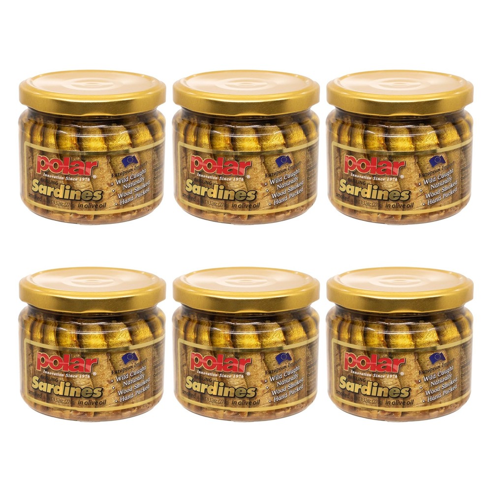 MW Polar Naturally Alder Wood Smoked Brisling Sardines in Olive Oil, 9.5oz Jar