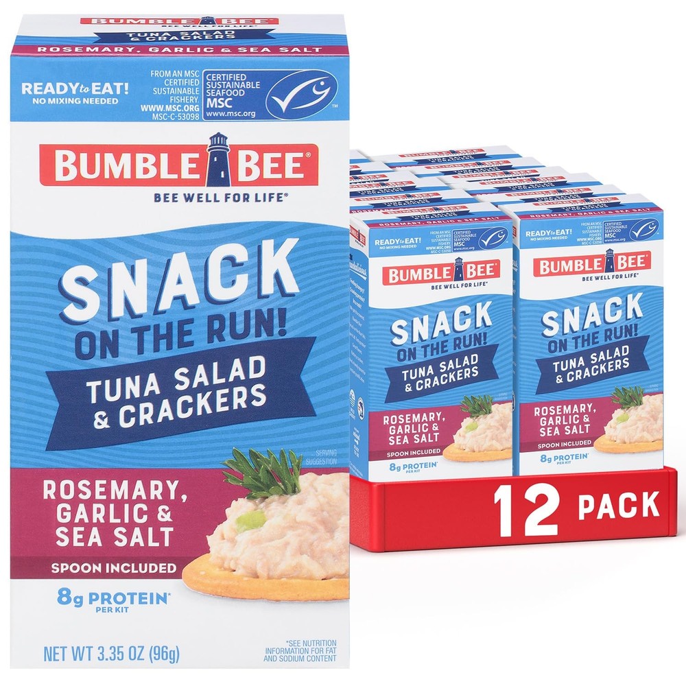 Bumble Bee Snack On The Run Protein Pack, 8g per Box Rosemary, Garlic, Sea S…