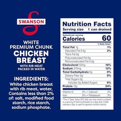 Swanson White Premium Chunk Canned Chicken Breast Fully Cooked 4.5 Oz