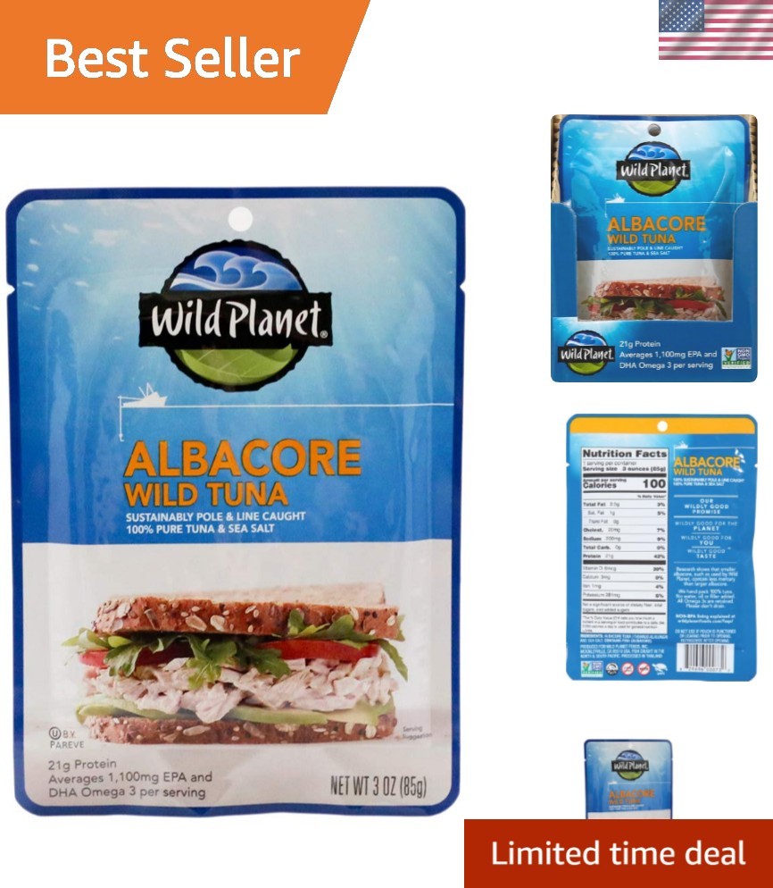 Wild-Caught Albacore Tuna in Sea Salt, 3 oz Pack – Keto & Paleo Friendly