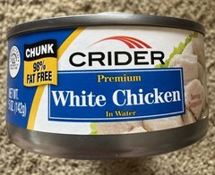 Lot of 7 Cans 5 oz CRIDER Premium Chunk White Chicken Meat In Water Exp. 8.23.24