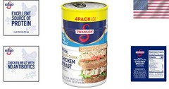Gourmet White Chicken Chunks in Water – 4.5 oz Cans, Pack of 4, 98% Fat-Free