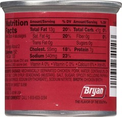 BRYAN Vienna Sausage 🌭4.6 Ounce Pull-Top Can (Pack of 3)