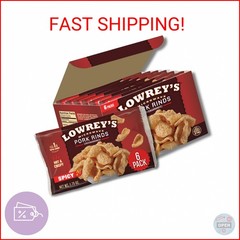 Lowrey’s Bacon Curls Microwave Pork Rinds (Chicharrones), Hot & Spicy, 1.75 Ounc
