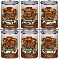 6 Canned Ground Beef USA Made Keystone Meat 14 Oz Exp 2030 Emergency Food