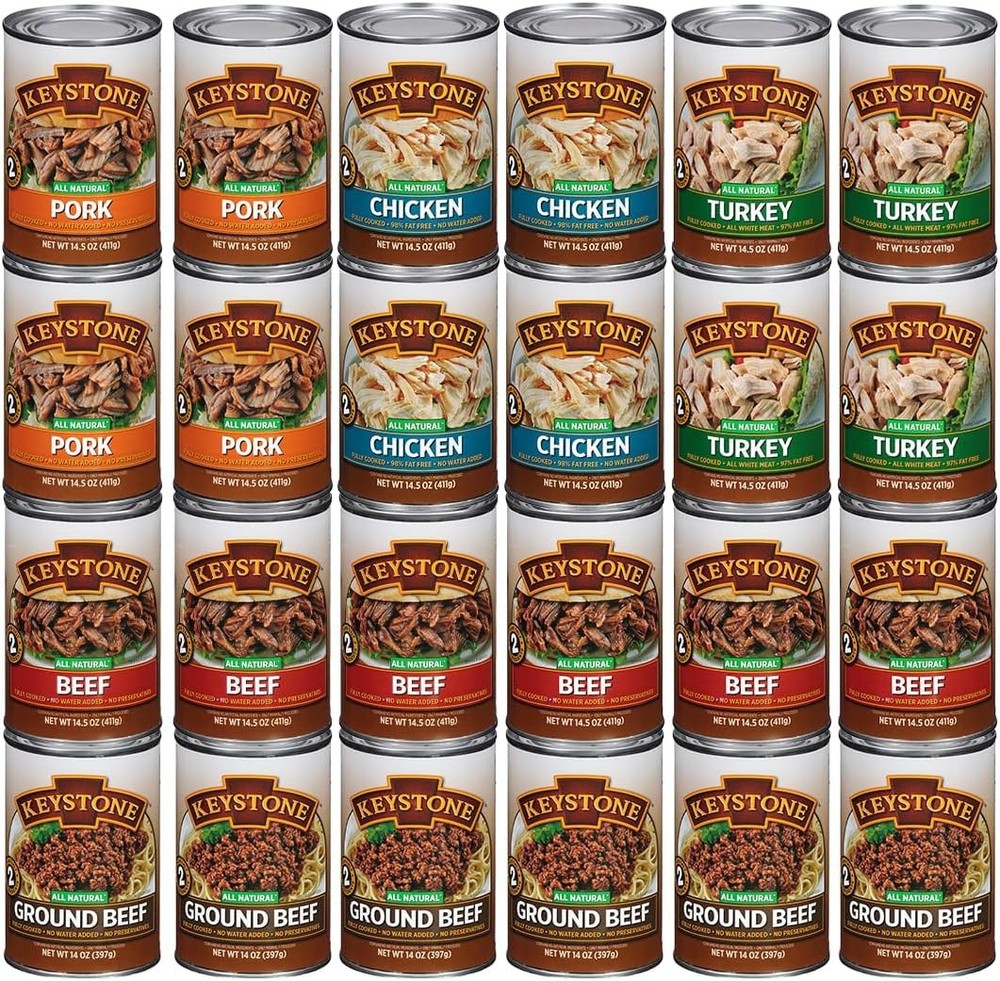 Keystone Meats 24 Cans Variety Pack – All Natural Fully Cooked Canned Meat (6…