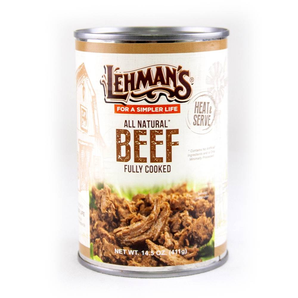 Lehman’s All Natural Canned Meat, USA Made Ready to Eat 14.5 oz Case of 24, Beef