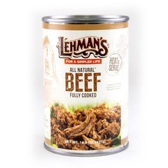 Lehman’s All Natural Canned Meat, USA Made Ready to Eat 14.5 oz Case of 24, Beef