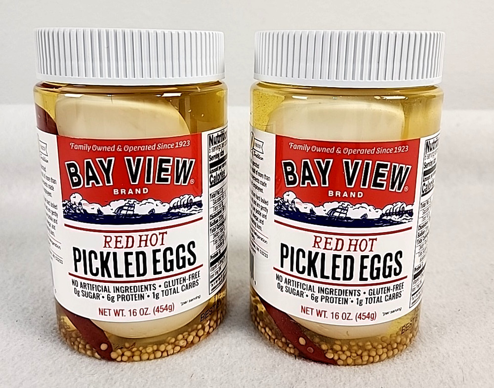 Pickled Red Hot Hard Boiled Eggs Keto Bay View Packing 2 Pack
