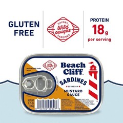 Wild Caught Sardines in Mustard Sauce, 3.75 Oz Can (Pack of 12) – 18G Protein pe