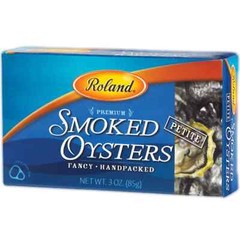 Roland Foods Premium Smoked Petite Oysters in Oil, Wild Caught, 3 Oz Tin 10-Tins