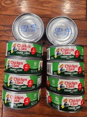 10 PACK CANS CHICKEN OF THE SEA CHUNK LIGHT TUNA IN OIL NET WT 5 OZ EA. 12/2025