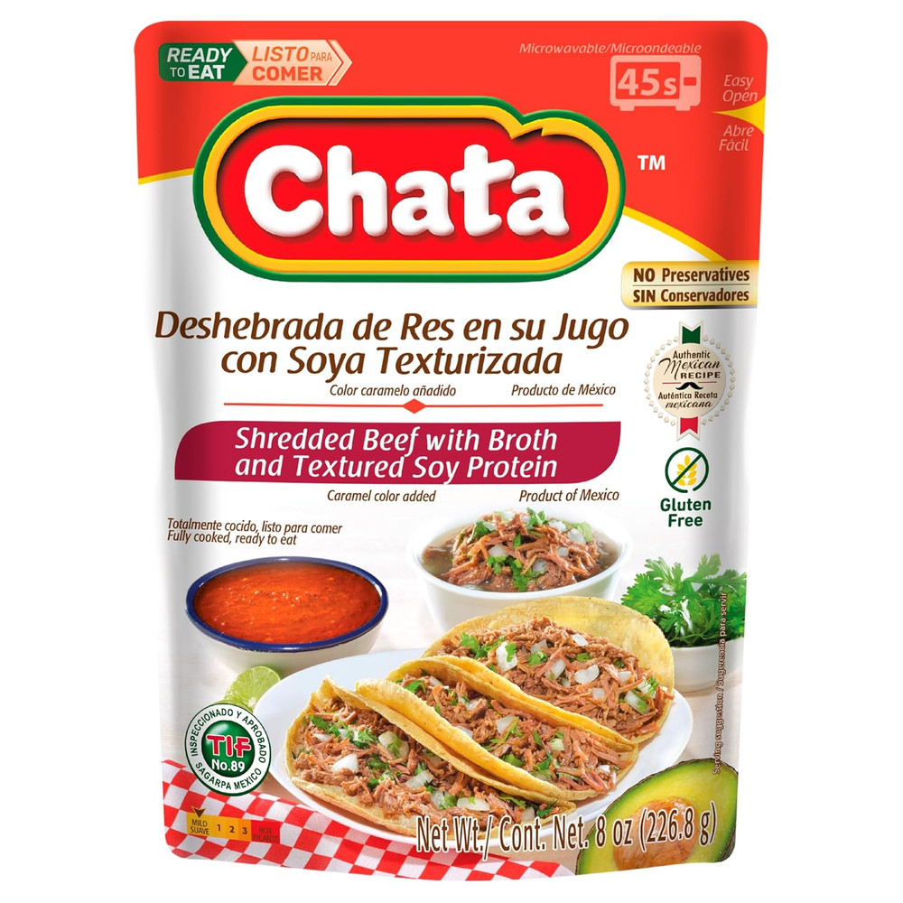 Authentic Carne De Res Deshebrada, Seasoned Shredded Beef, 8 Oz, Pack of 1