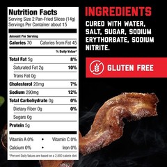 HORMEL BLACK LABEL Thick Cut Fully Cooked Bacon – Gluten Free, 2.52 oz (Pack of