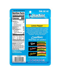 Tuna Creations Lemon Pepper, 2.6 Oz Pouch (24 Pack) Ready to Eat Wild Caught Tun
