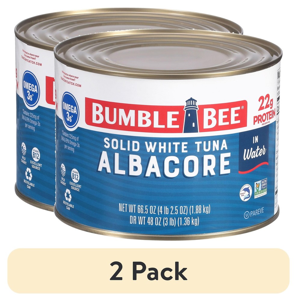 Solid White Albacore Tuna in Water Wild Caught Gluten Free High Protein Canned