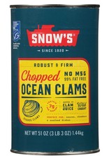 Snow’s Ocean Chopped Clams Canned, 51 oz Can – 7g Protein per Serving – Gluten F