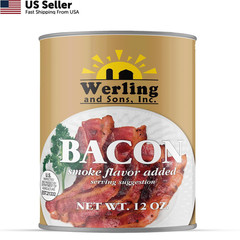 Werling Fully Cooked Canned Bacon 12 oz – Ready to Eat Smoked Pack of 1