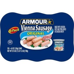 Armour Star Vienna Sausage Original Flavor 4.6 oz Cans Pack of 6
