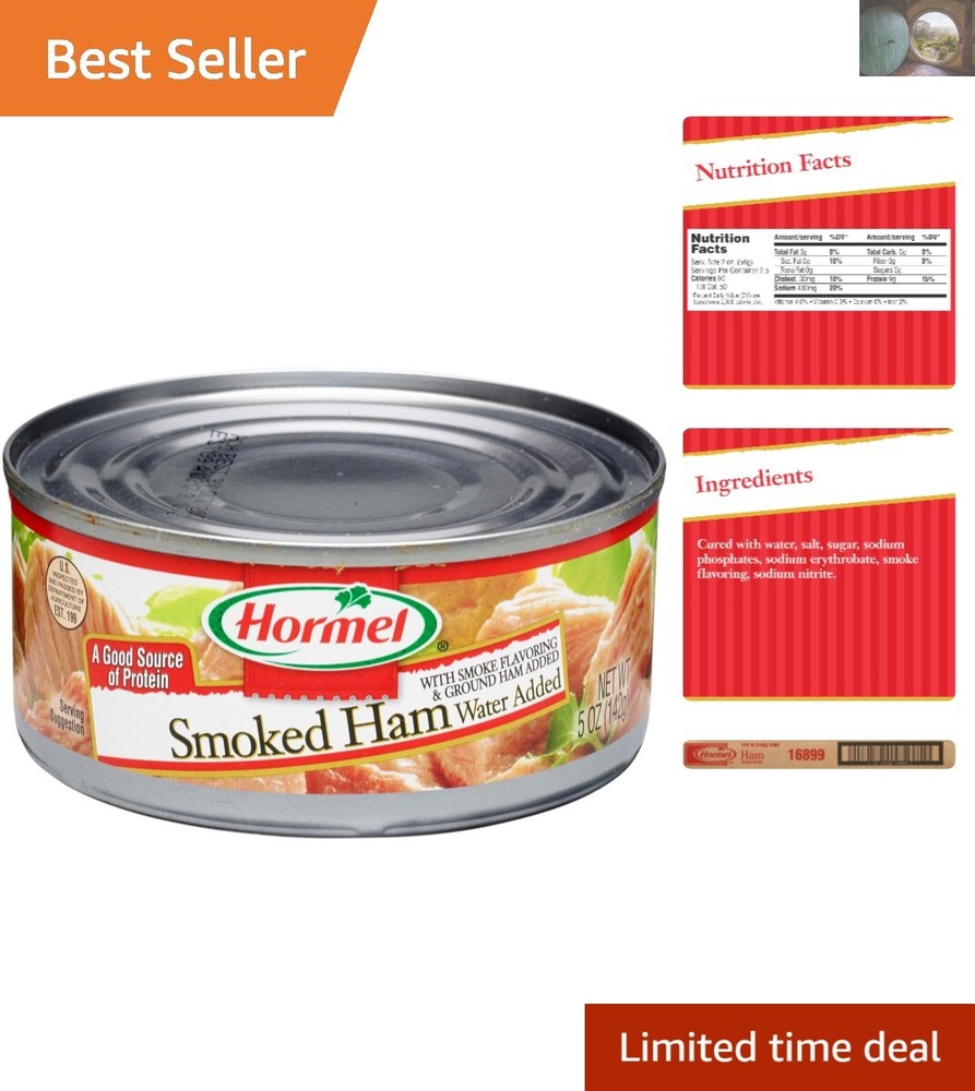 Delicious Smoked Ham Chunks – 5 Oz Pack of 12 | 90 Calories, Protein-rich Snack