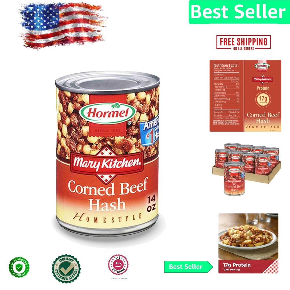 Savory Corned Beef Hash 14 Oz Cans – Protein-Packed 8-Pack for Breakfast Bliss