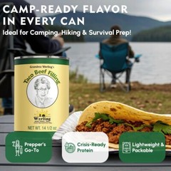6 Can-Werling & Sons Taco Beef Filling 14.5 Oz Fully Cooked Heat & Serve Premium