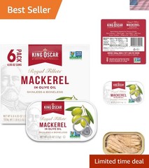 Mackerel in Olive Oil, 4.05 Ounce Can Pack of 6, Packaging May Vary, Skinless…
