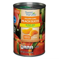 Sweet Harvest Peach Slices in 100% Juice, 15 oz – Pack of 3