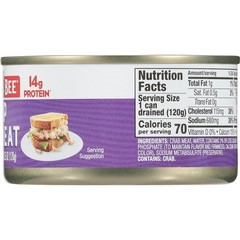 Wild Caught Canned Lump Crab Meat High Protein 14g per Serving Shelf Stable Tin
