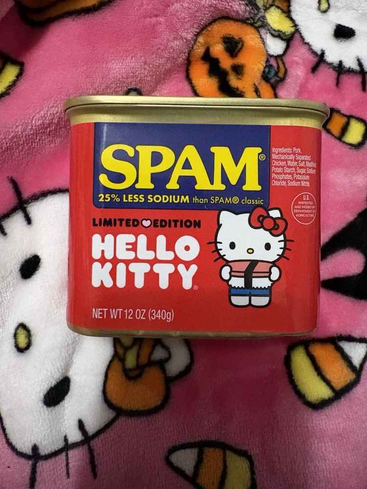 SPAM Hello Kitty Limited Edition 25% Less Sodium Gluten Free Pork 12 oz Can