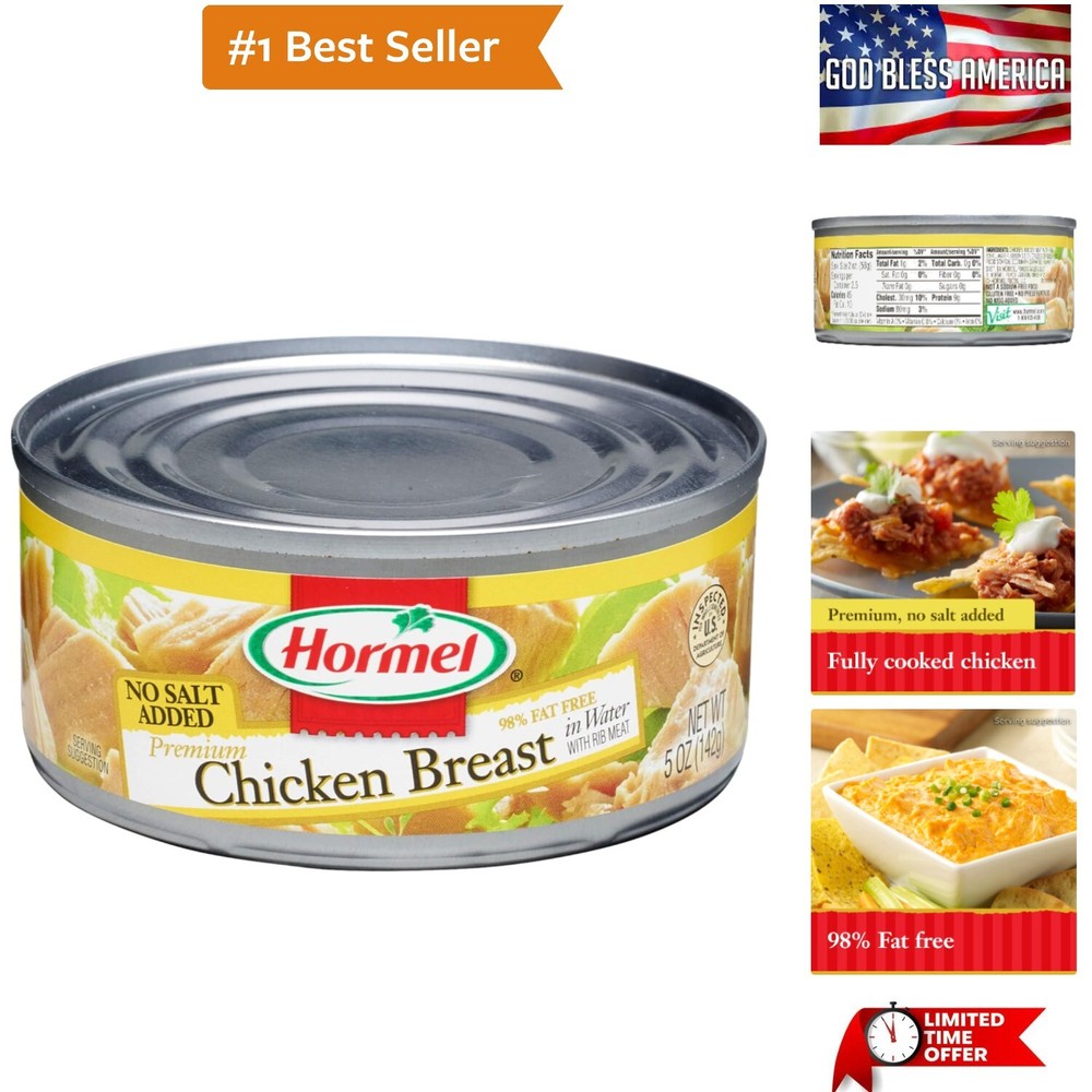 No Salt Added Canned Chunk Chicken Breast in Water, 5 Ounce Pack of 12