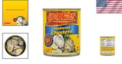 Convenient 8oz Pack of 12 Polar Whole Canned Oysters – Perfect for Anytime Meals
