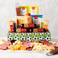 HICKORY FARMS GIFT BASKETS SUMMER SAUSAGE SOCCER FIFA GAME SNACKS CHEESE MUSTARD