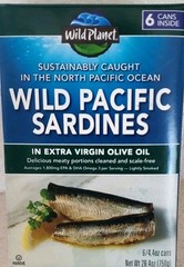 Wild Planet Wild Pacific Sardines in Extra Virgin Olive Oil 4.4 Ounce (6 Count)