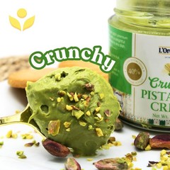, Italian Pistachio Cream (Crunchy), 40% Pistachios– Sweet Sicilian Pistachio…